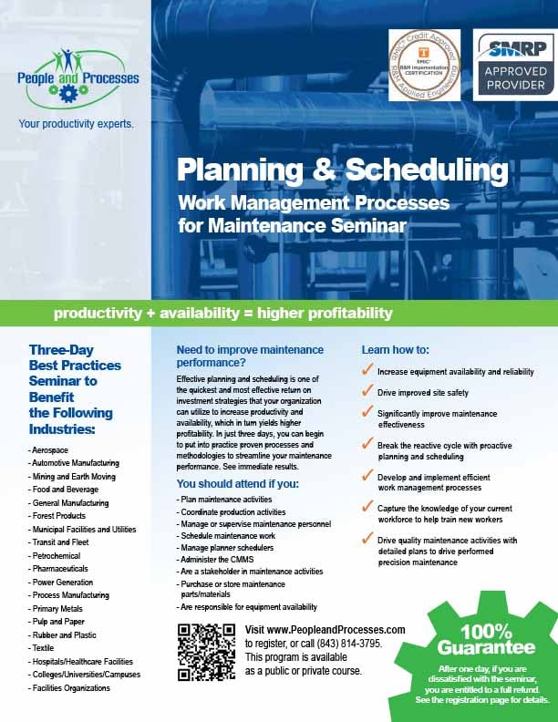 Maintenance Planning and Scheduling Course